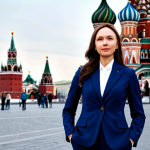**

"A professional businesswoman in Moscow, fully clothed in a tailored dark blue business suit, standing confidently in front of the Saint Basil's Cathedral, appropriate attire, safe for work, perfect anatomy, correct proportions, professional photography, high quality, modest clothing, family-friendly."

**